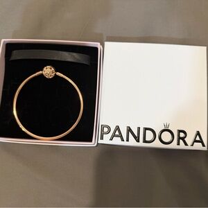 Pandora RoseGold Bracelet with Elegant Charm